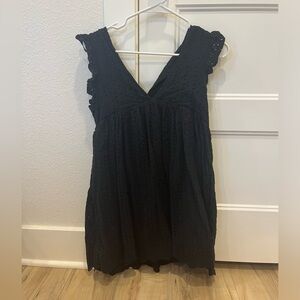 Boutique Mustard Seed Black Linen Dress